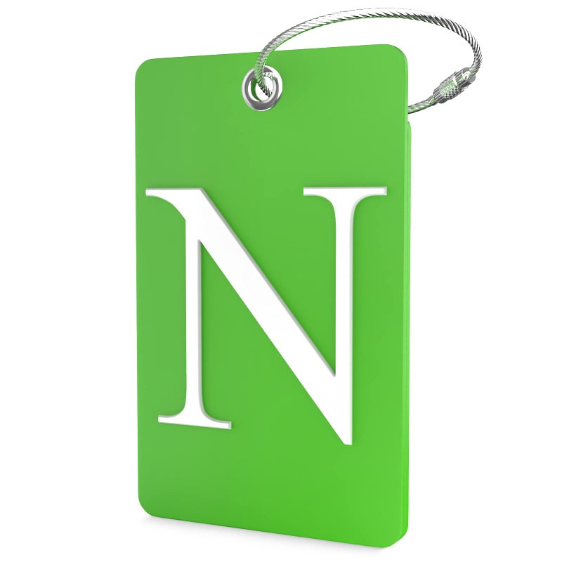 Shacke Luggage Tag Initial â€“ Fully Bendable Tag w/Stainless Steel Loop (Letter N) - Image 1